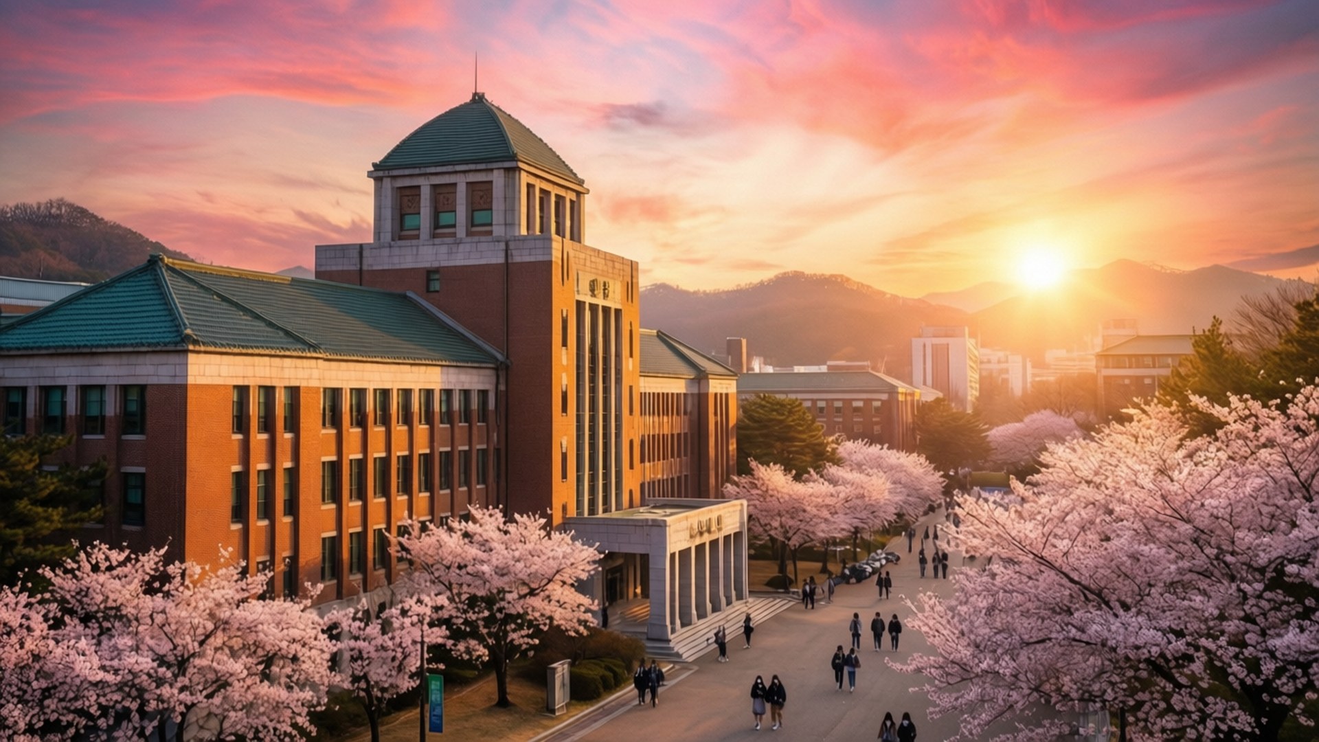 Golden Hour Campus Vista by Wallpapers.art Studio