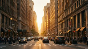Golden Hour City Street