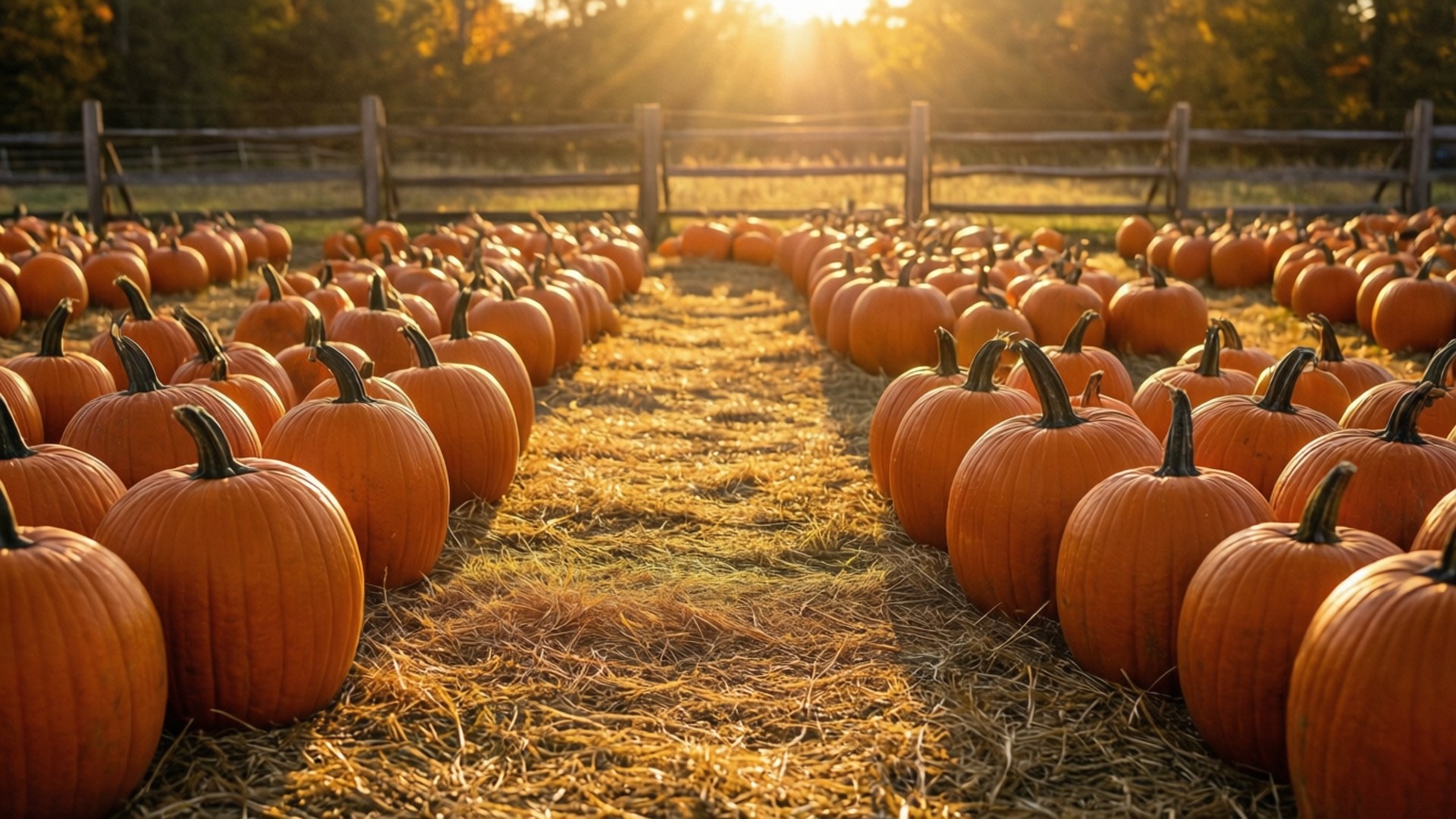 Golden Hour Pumpkins by Wallpapers.art Studio