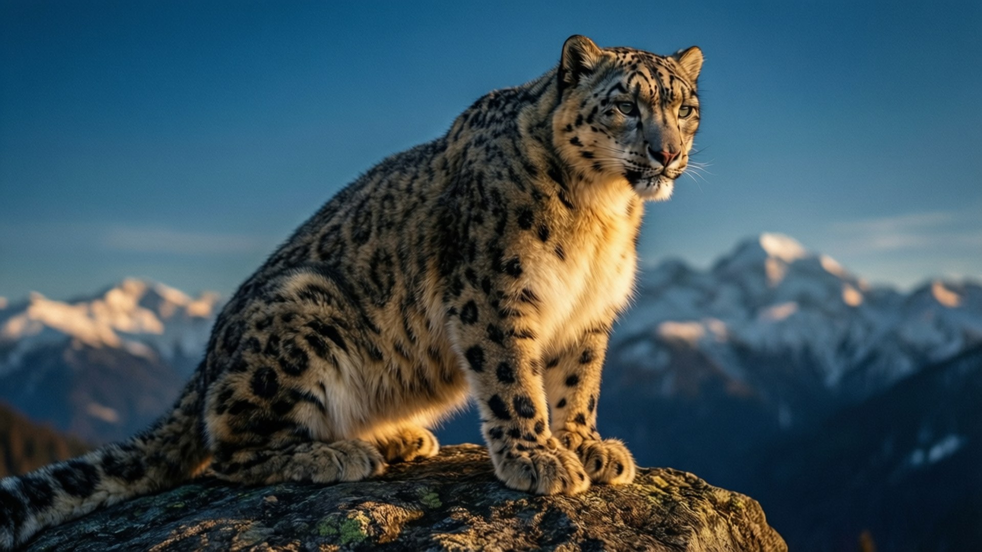 Golden Hour Snow Leopard by Wallpapers.art Studio