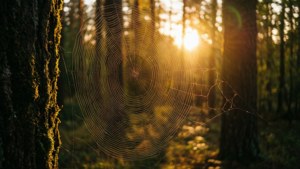 Golden Hour Spider Web