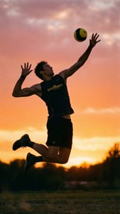 Golden Hour Spikeball Jump