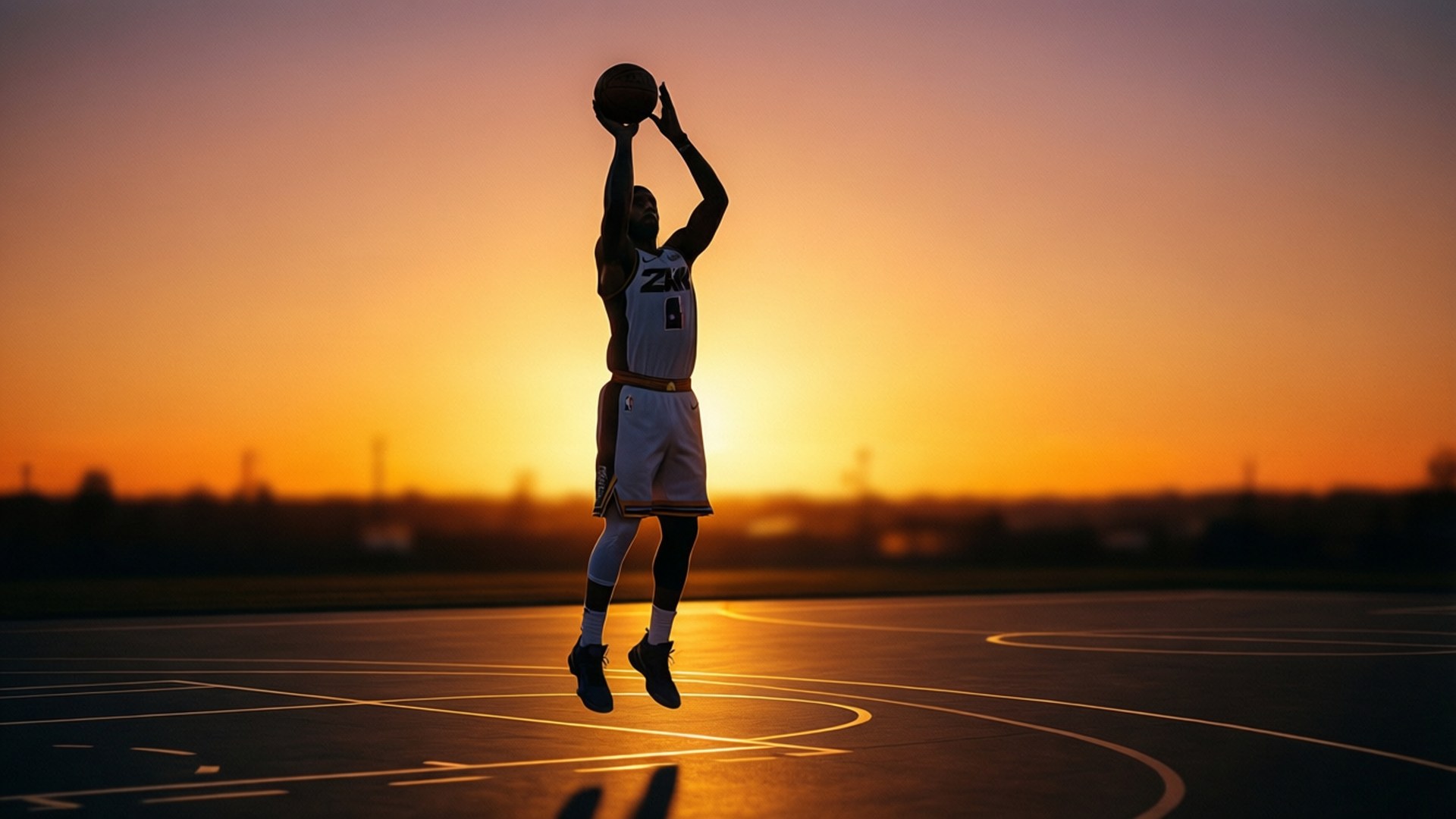 Golden Hour Three-Pointer by Wallpapers.art Studio