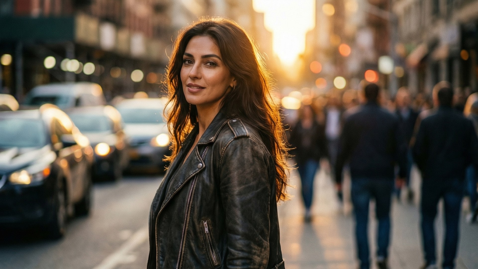 Golden Hour Urban Stroll by Wallpapers.art Studio