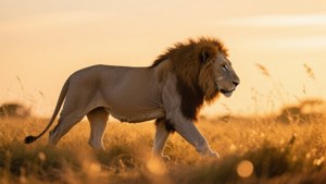 Golden Hour White Lion