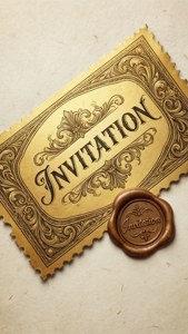 Golden Invitation Ticket