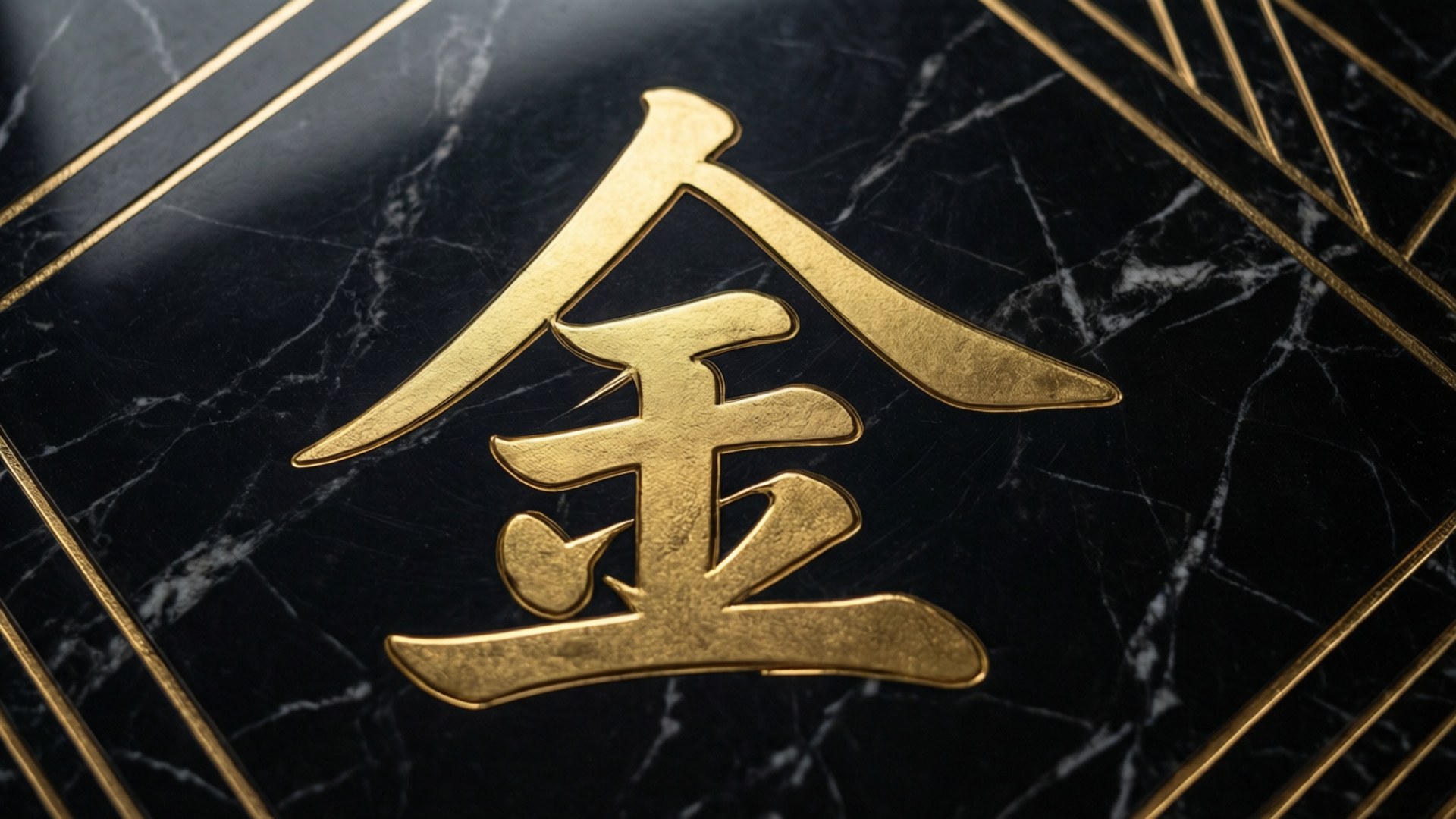 Golden Kanji Luxury by Wallpapers.art Studio
