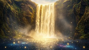Golden Light Waterfall