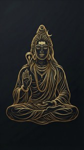 Golden Line Art Adiyogi