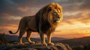 Golden Lion King Sunset