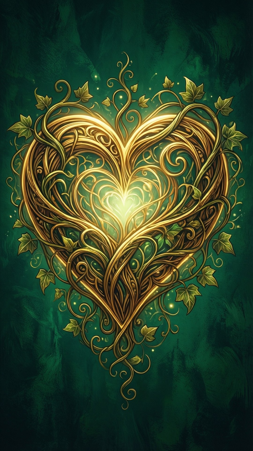 Golden Living Heart by Wallpapers.art Studio