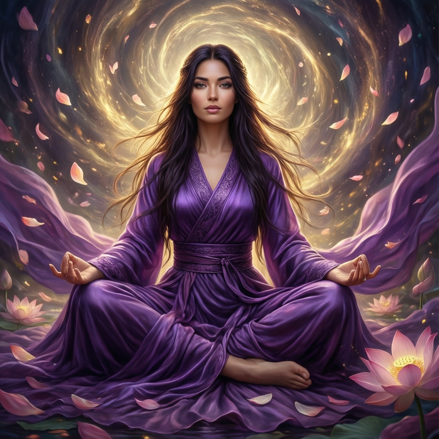 Golden Lotus Mystic by Wallpapers.art Studio