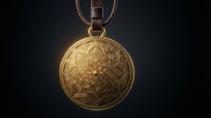 Golden Mandala Ornament 3D