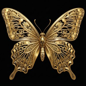 Golden Metallic Butterfly