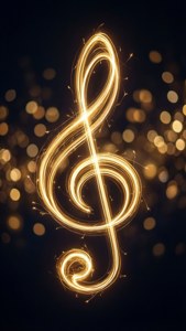 Golden Music Note