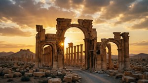 Golden Palmyra Dawn