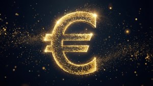 Golden Particles Euro Symbol