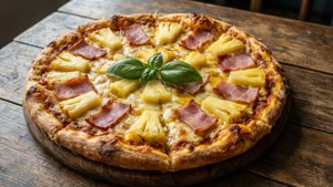 Golden Pineapple Pizza Top View