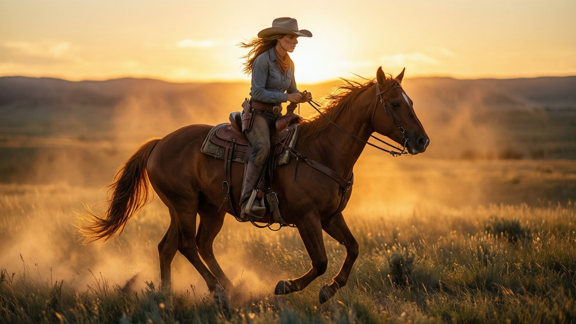 Golden Prairie Ride by Wallpapers.art Studio