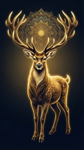 Golden Reindeer Mandala
