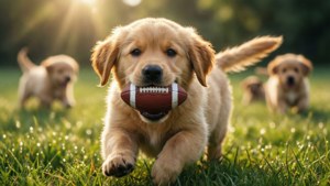 Golden Retriever Pup Charge