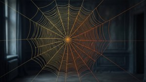 Golden Spider Web SVG