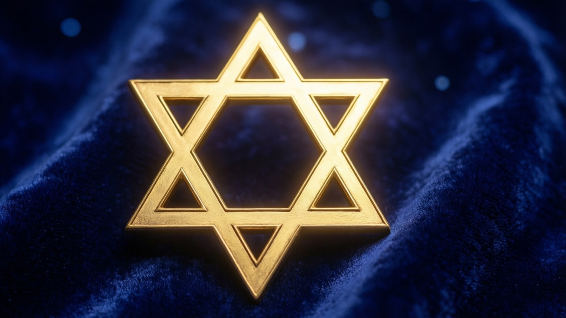 Golden Star on Blue by Wallpapers.art Studio