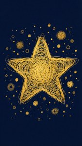 Golden Star Scribble
