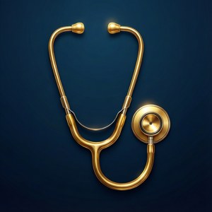 Golden Stethoscope Clipart