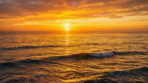 Golden Sunrise Over Ocean