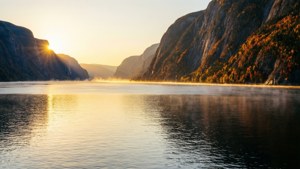Golden Sunrise Over Saguenay Fjord