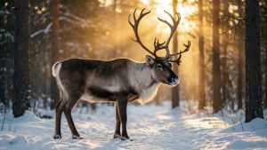 Golden Sunrise Reindeer
