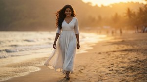 Golden Sunset Beach Walk