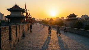 Golden Sunset City Wall