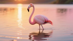 Golden Sunset Flamingo