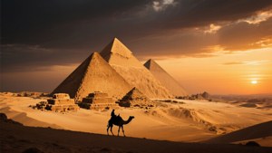 Golden Sunset Pyramid