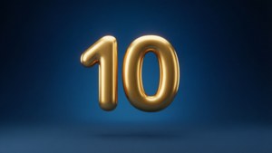 Golden Ten on Blue