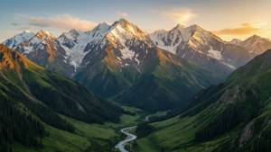 Golden Tian Shan Peaks