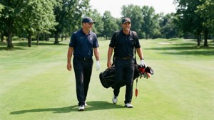 Golfer and Caddie
