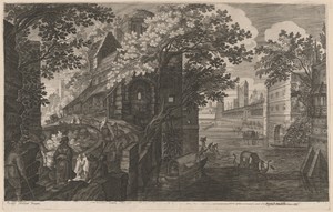 Gondolas on a River by a Palace