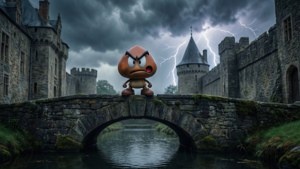 Goomba on Castle Bridge