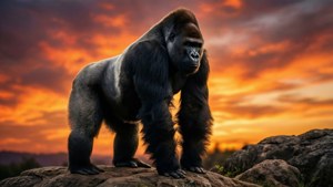 Gorilla at Sunset