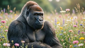 Gorilla in Flowers