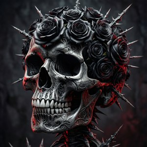 Goth Floral Skull