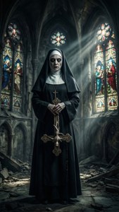 Goth Nun Ruined Cathedral