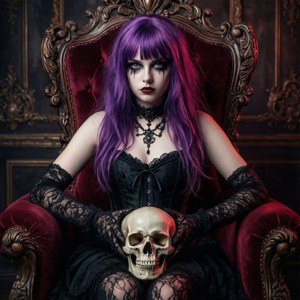 Goth Queen on Throne