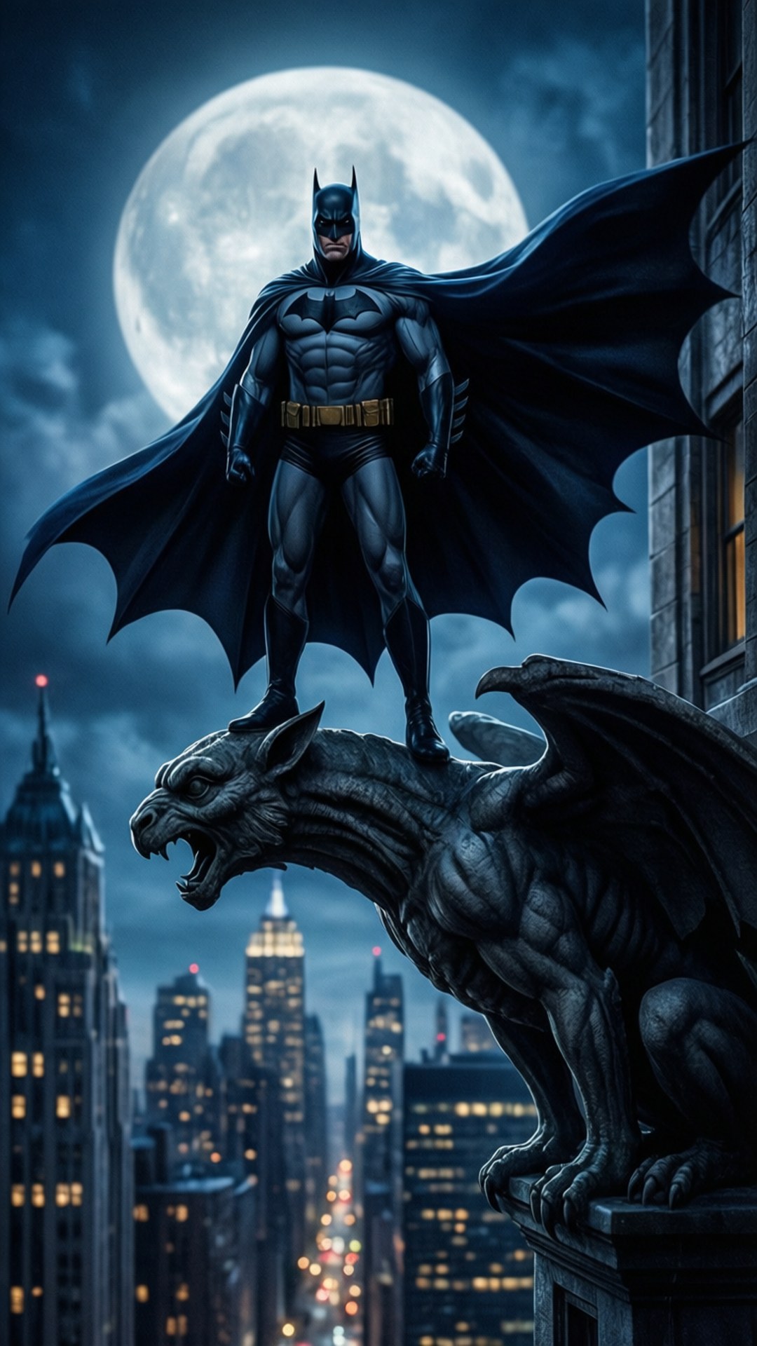 Gotham's Dark Knight Vigil by Wallpapers.art Studio