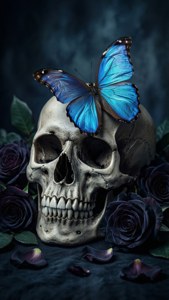 Gothic Butterfly Skull