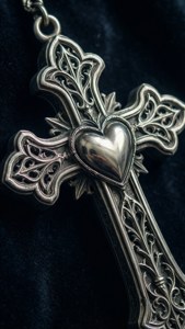 Gothic Chrome Heart Engraving
