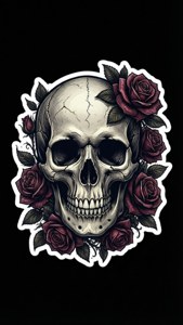 Gothic Skull Sticker